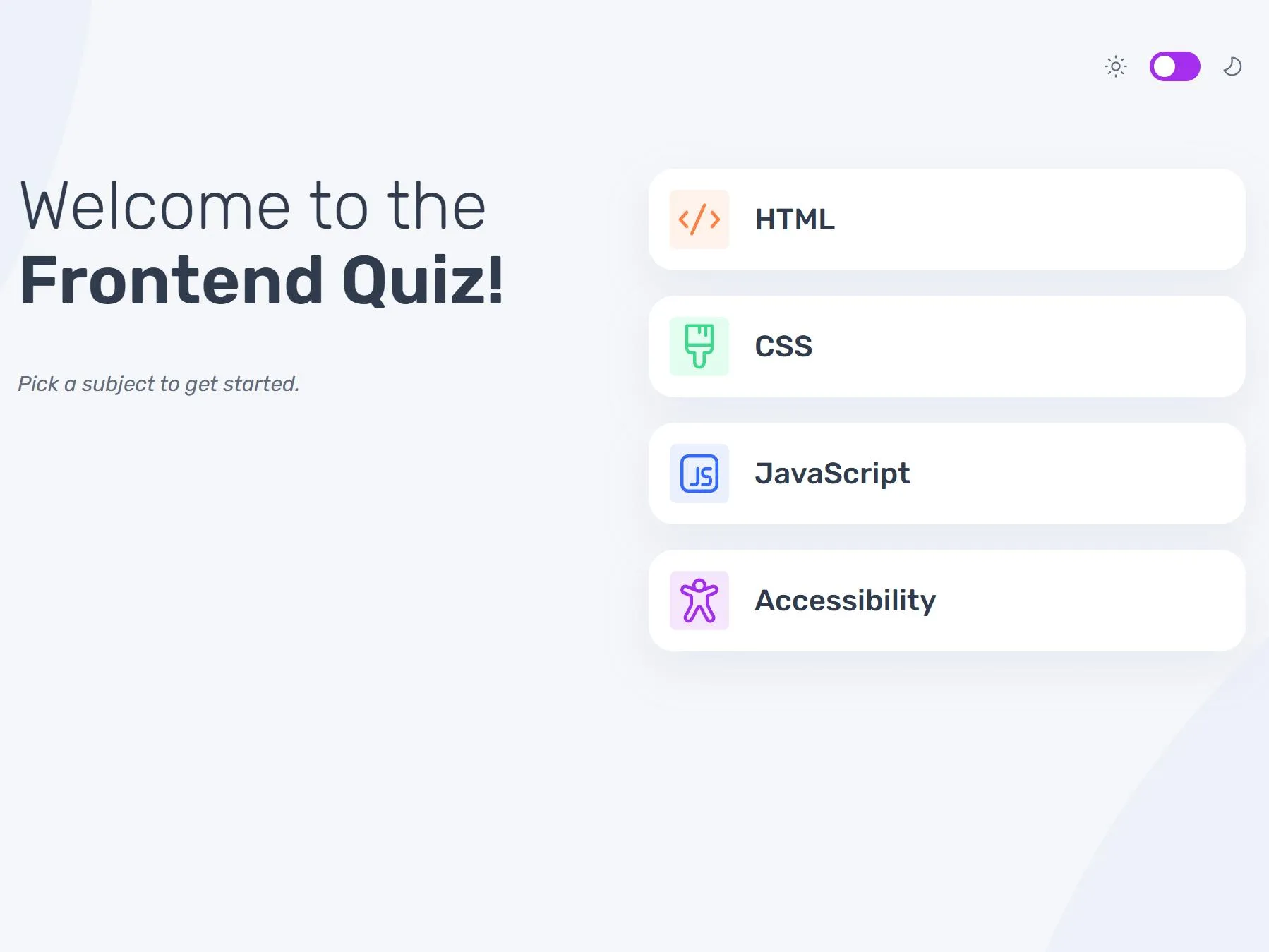 Frontend Quiz React App